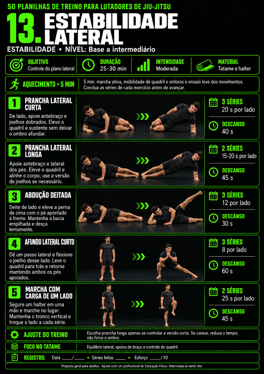 Ficha de treino: Estabilidade lateral