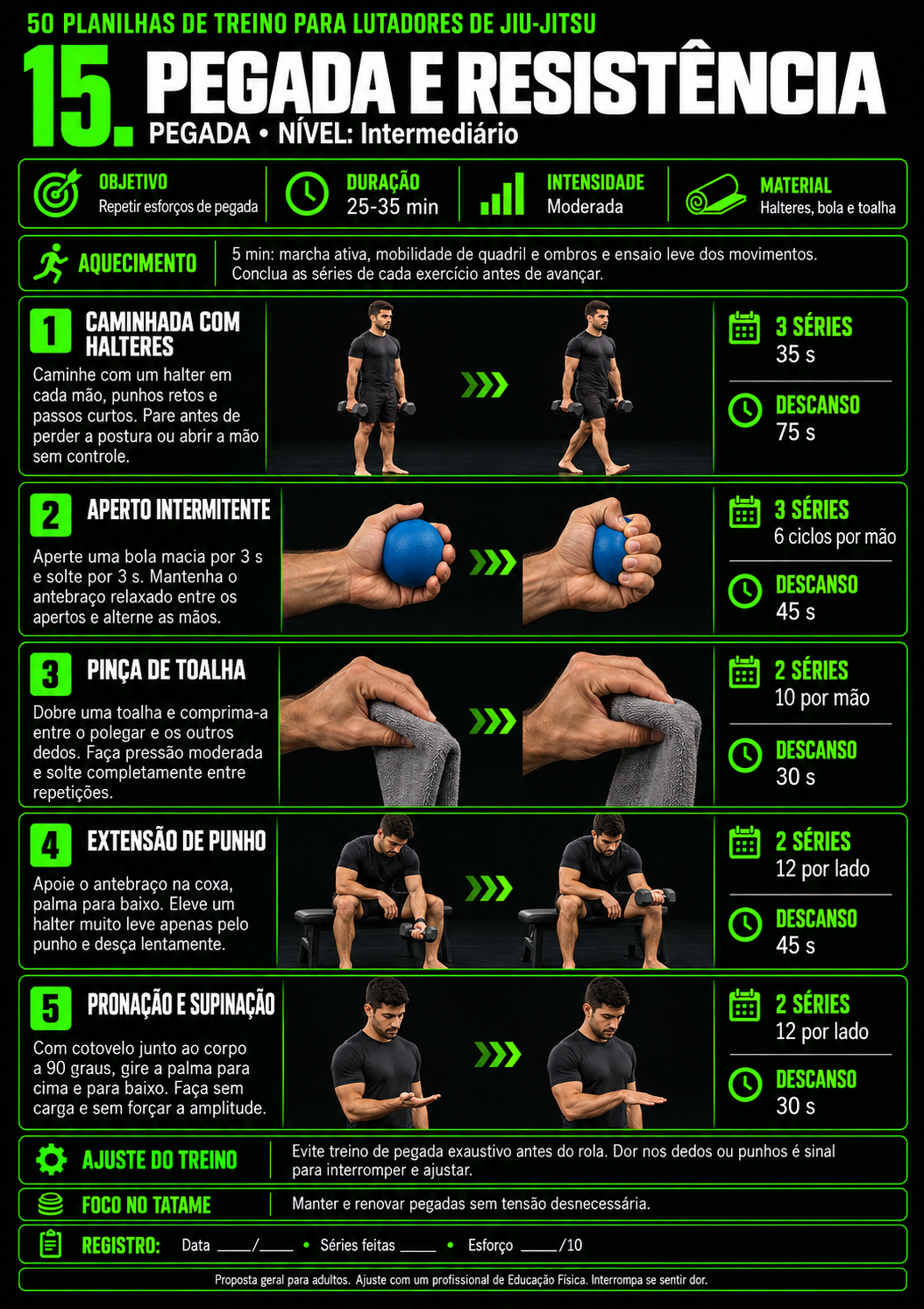 Ficha de treino: Pegada e resistência