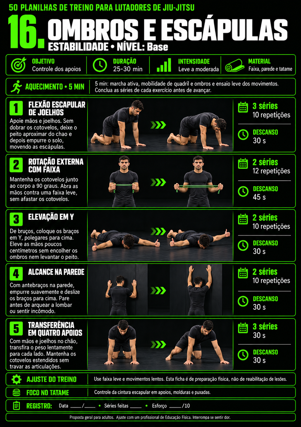 Ficha de treino: Ombros e escápulas